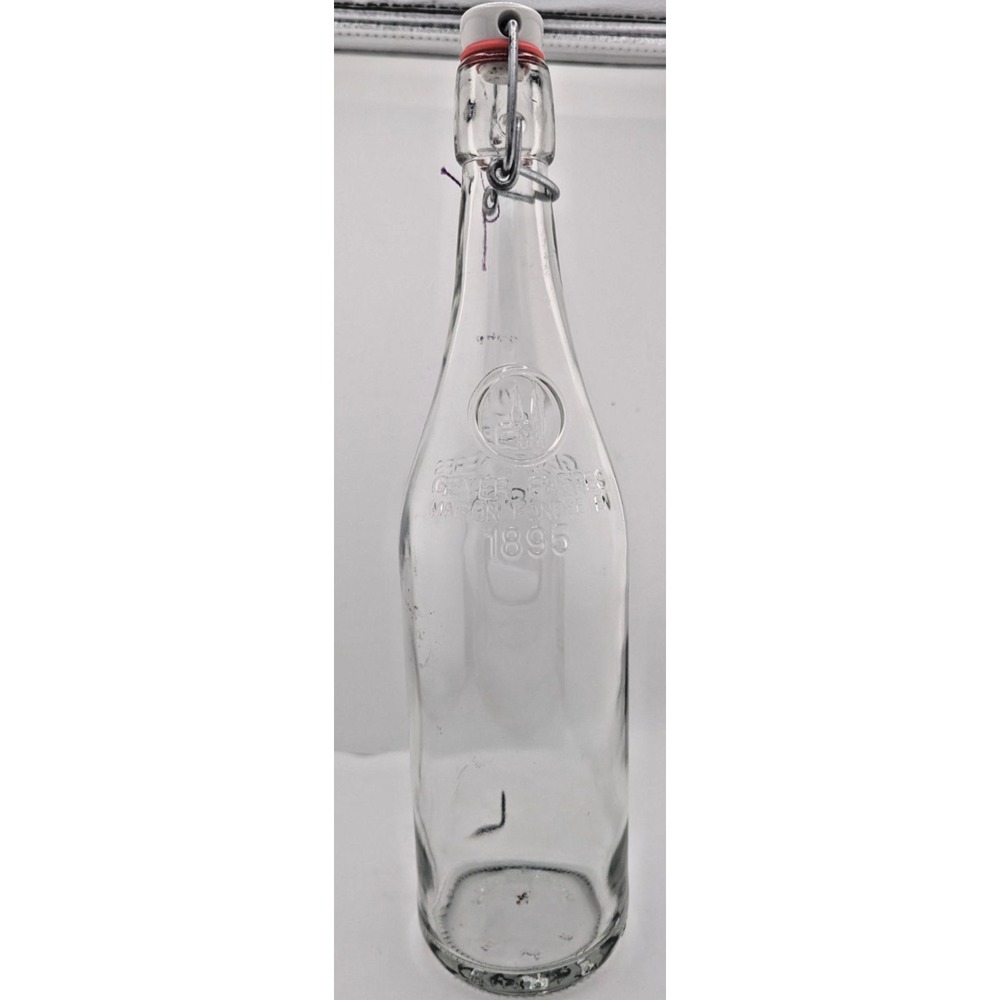 Geyer Freres Bottle 1895 Maison Fondee En Glass Wine Bottle Wired Stopper Clean